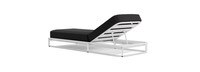 Sanibel Outdoor Chaise In White - Plain Weave Carbon