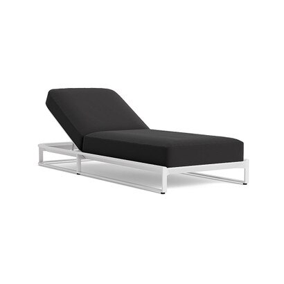 Sanibel Outdoor Chaise In White - Plain Weave Carbon