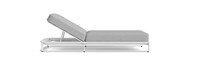 Sanibel Outdoor Chaise In White - Plain Weave Pebble Gray