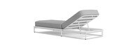 Sanibel Outdoor Chaise In White - Plain Weave Pebble Gray