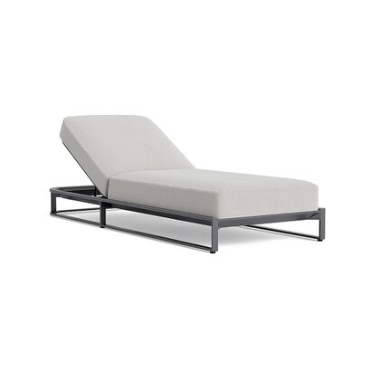 Sanibel Outdoor Chaise In Zinc - Basket Weave Stone