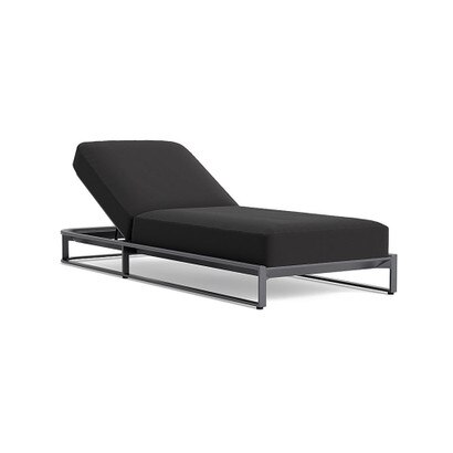 Sanibel Outdoor Chaise In Zinc - Plain Weave Carbon