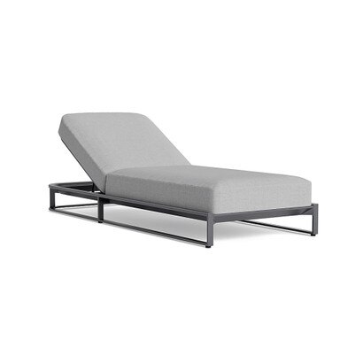 Sanibel Outdoor Chaise In Zinc - Plain Weave Pebble Gray