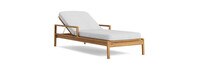 Santorini Outdoor Chaise In Natural Teak - Basket Weave Oyster