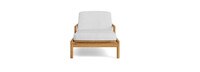 Santorini Outdoor Chaise In Natural Teak - Basket Weave Oyster