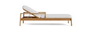 Santorini Outdoor Chaise In Natural Teak - Basket Weave Oyster