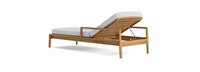 Santorini Outdoor Chaise In Natural Teak - Basket Weave Oyster