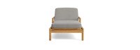 Santorini Outdoor Chaise In Natural Teak - Basket Weave Taupe Gray