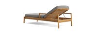 Santorini Outdoor Chaise In Natural Teak - Basket Weave Taupe Gray