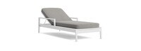 Santorini Outdoor Chaise In White - Basket Weave Taupe Gray
