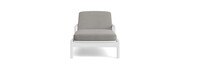 Santorini Outdoor Chaise In White - Basket Weave Taupe Gray