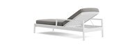 Santorini Outdoor Chaise In White - Basket Weave Taupe Gray