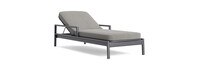 Santorini Outdoor Chaise In Zinc - Basket Weave Taupe Gray
