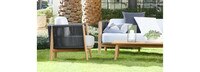 Santorini Outdoor Club Chair Basket Weave Cushions - Taupe Gray