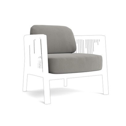 Santorini Outdoor Club Chair Basket Weave Cushions - Taupe Gray