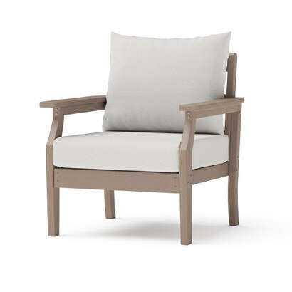 Kamas Outdoor Club Chair - Tan/Sunbrella® Bliss Linen