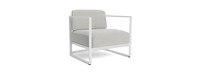 Sanibel Outdoor Club Chair In White - Basket Weave Stone