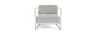 Sanibel Outdoor Club Chair In White - Basket Weave Stone
