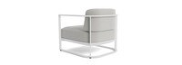 Sanibel Outdoor Club Chair In White - Basket Weave Stone
