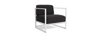 Sanibel Outdoor Club Chair In White - Plain Weave Carbon
