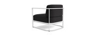 Sanibel Outdoor Club Chair In White - Plain Weave Carbon
