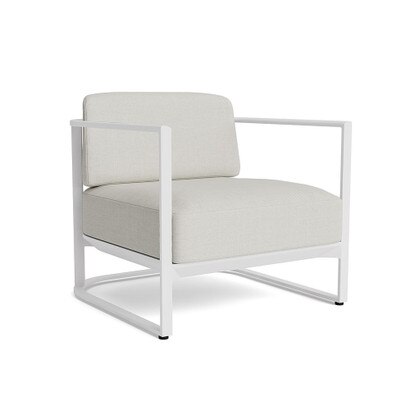 Sanibel Outdoor Club Chair In White - Plain Weave Stone