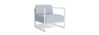 Sanibel Outdoor Club Chair In White - Plain Weave Sky Blue