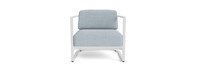Sanibel Outdoor Club Chair In White - Plain Weave Sky Blue
