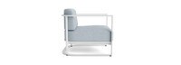 Sanibel Outdoor Club Chair In White - Plain Weave Sky Blue