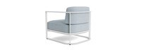 Sanibel Outdoor Club Chair In White - Plain Weave Sky Blue