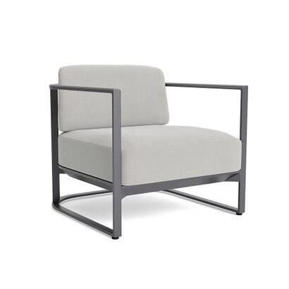 Sanibel Outdoor Club Chair In Zinc - Basket Weave Stone