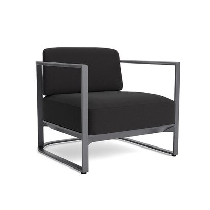 Sanibel Outdoor Club Chair In Zinc - Plain Weave Carbon
