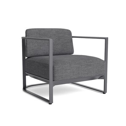 Sanibel Outdoor Club Chair In Zinc - Plain Weave Graphite