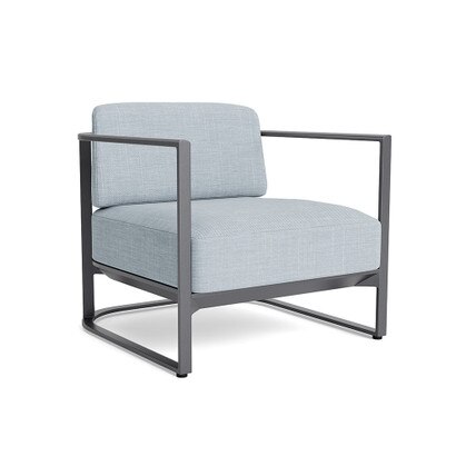 Sanibel Outdoor Club Chair In Zinc - Plain Weave Sky Blue