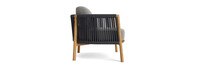 Santorini Outdoor Club Chair In Natural Teak - Basket Weave Taupe Gray