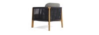 Santorini Outdoor Club Chair In Natural Teak - Basket Weave Taupe Gray