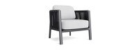 Santorini Outdoor Club Chair In Zinc - Basket Weave Oyster