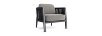 Santorini Outdoor Club Chair In Zinc - Basket Weave Taupe Gray