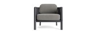 Santorini Outdoor Club Chair In Zinc - Basket Weave Taupe Gray