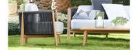 Santorini Outdoor Club Chair In Zinc - Basket Weave Taupe Gray