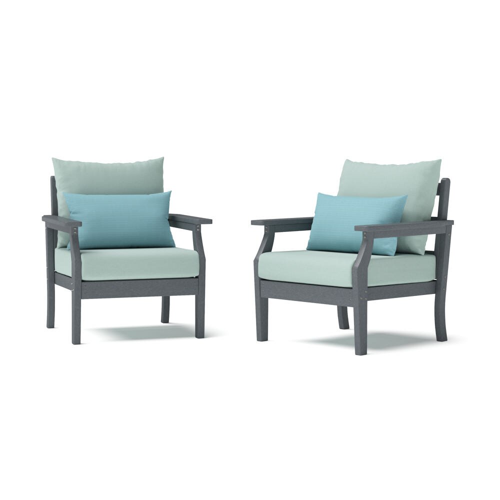 Kamas 2 Piece Outdoor HDPE Club Chairs - Charcoal