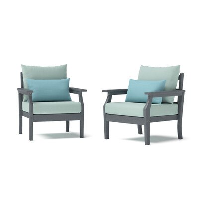 Kamas 2 Piece Outdoor HDPE Club Chairs - Charcoal
