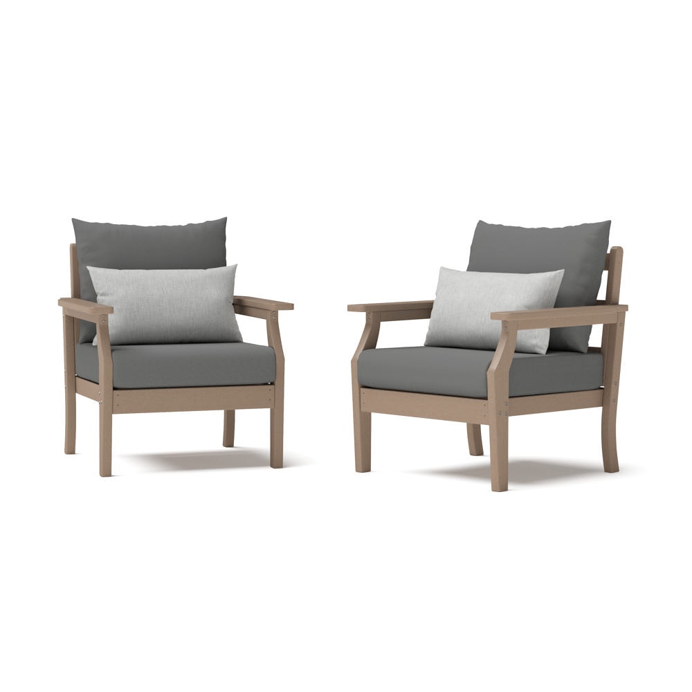 Kamas 2 Piece Outdoor HDPE Club Chairs - Tan