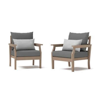 Kamas 2 Piece Outdoor HDPE Club Chairs - Tan