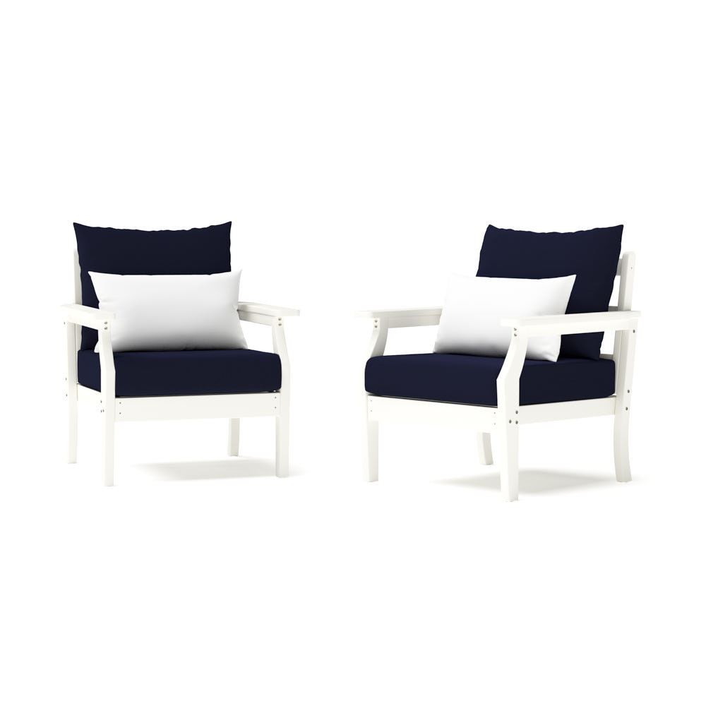 Kamas 2 Piece Outdoor HDPE Club Chairs - White