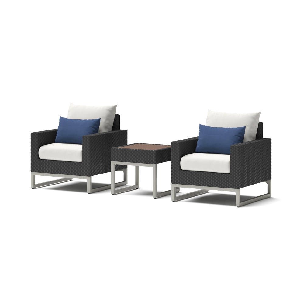Milo™ Espresso 3 Piece Club Chair & Side Table Set - Bliss Ink