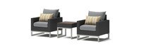 Milo™ Espresso 3 Piece Club Chair & Side Table Set - Charcoal Gray