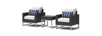 Milo™ Espresso 3 Piece Club Chair & Side Table Set - Centered Ink