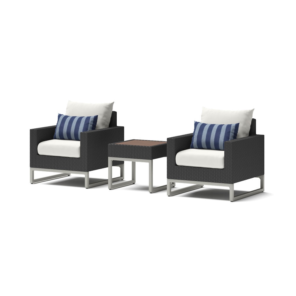 Milo™ Espresso 3 Piece Club Chair & Side Table Set - Centered Ink