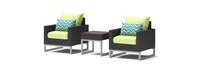 Milo™ Espresso 3 Piece Club Chair & Side Table Set - Ginkgo Green
